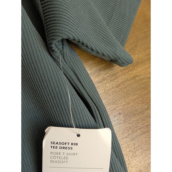 Athleta T Shirt Dress Womens Small Gray Oversized Seasoft Rib Short Sleeve NWT - Picture 2 of 5